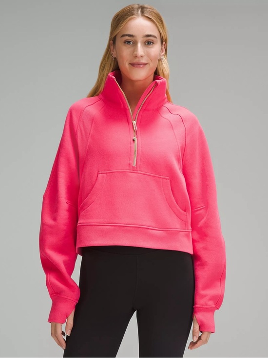 lululemon athletica Tops - lululemon athletica Pink Half-Zip Cropped Hoodie